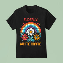 Load image into Gallery viewer, Elderly White Hippie Rainbow Shirt