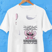 Load image into Gallery viewer, Stitch I Am A Grumpy Woman Iam Who I Am I Have Anger Issues Shirt