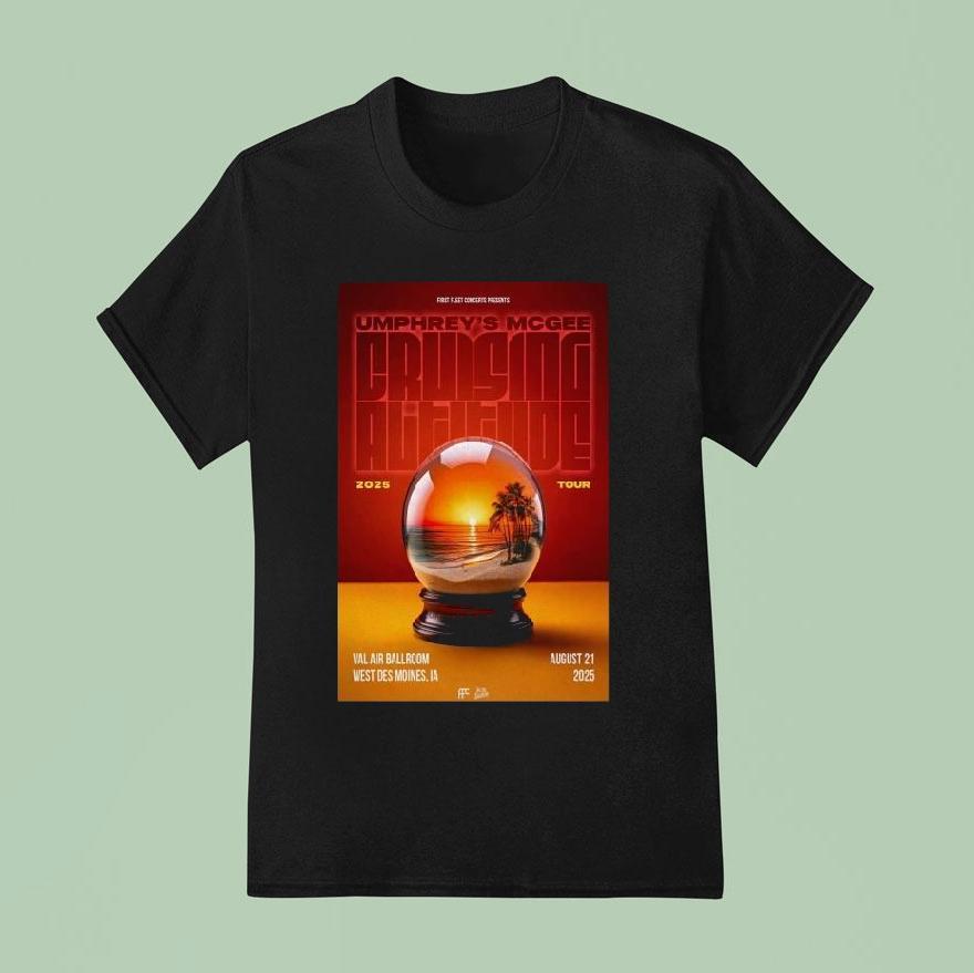 Umphrey's Mcgee Aug 21 2025 Tour West Des Moines Globe Shirt