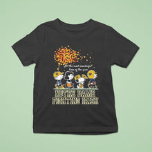 Load image into Gallery viewer, Snoopy And Friends The Peanuts Notre Dame Fighting Irish It&#39;s The Most Wonderful Time Of The Year Shirt