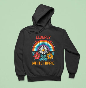 Elderly White Hippie Rainbow Shirt