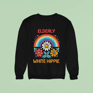 Elderly White Hippie Rainbow Shirt