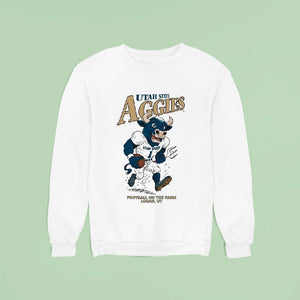 Usu Utah State Aggies Football On The Farm Logan Ut Big Blue Mascot Shirt