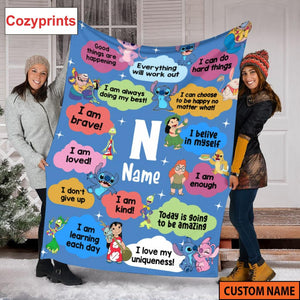 Personalized Lilo & Stitch Quilt Blanket - Perfect Magic Kingdom Baby Shower and Birthday Gift