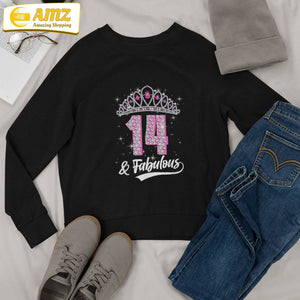 14 &amp; Fabulous Years Old 14th Birthday Diamond Crown Shirt