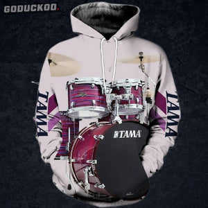 "3d All-over Printed Beautiful Drum Hoodie"