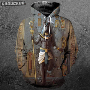 "3D-printed Anubis Aop Hoodie"