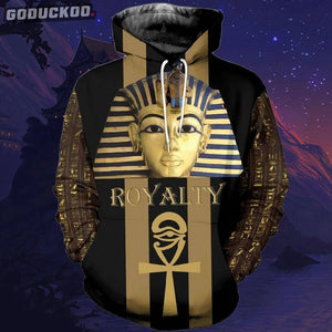 "3D-printed Egyptian King Tut Royalty Hoodie"