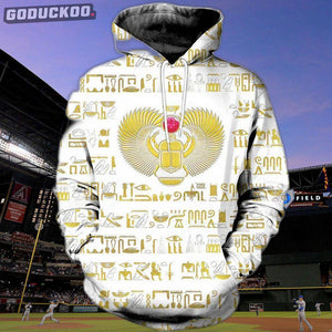 "3D-printed Egyptian Scarab Beetle Gold Hoodie"