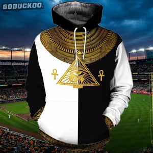 "3D-printed Horus Egyptian God Black And White Hoodie"