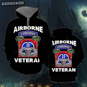 "airborne Veteran Paratrooper 3D All-over Print Hoodie"