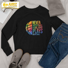 Load image into Gallery viewer, Hoops Girls Never Underestimate A Girl Who Plays Basketball Shirt