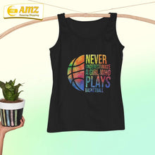 Load image into Gallery viewer, Hoops Girls Never Underestimate A Girl Who Plays Basketball Shirt