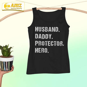 Husband Daddy Protector Hero Fathers Day Gift For Dad Wife Shirt